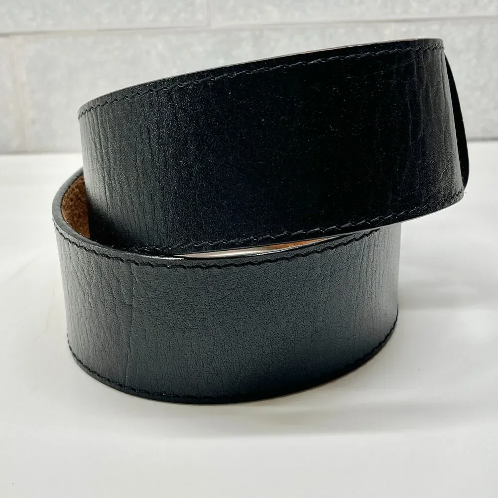 Vintage Liz Claiborne Black Leather Wide Womens Belt Size Small 30 Solid India